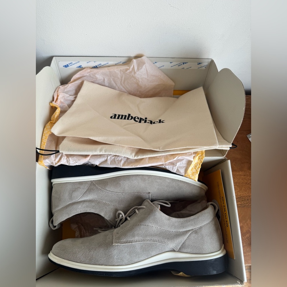 AMBERJACK Oxford Stone Grey Suede Men's Shoe size 10 excellent, like new - Picture 11 of 16